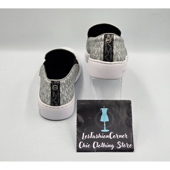 Michael Kors  Women's White/Grey Keaton Slip-On Sneakers Size 10M 2961 - Picture 6 of 16